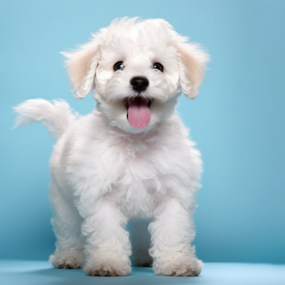 happy Poochon puppy